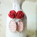 Red Flower Print Pattern L..