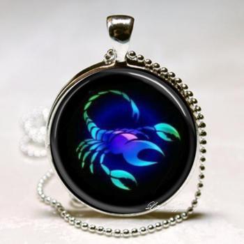 Libra Scorpio Sagittarius September October November December Zodiac Signs Glass Tile Pendants Keychain